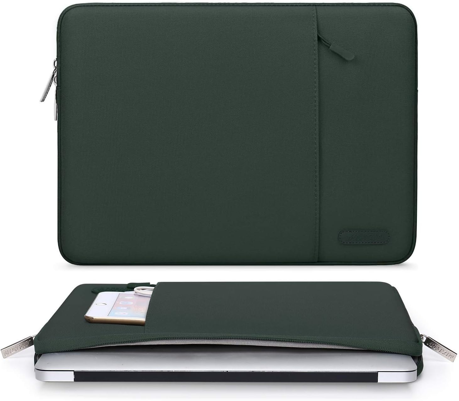 MOSISO Compatible with MacBook Air 13 inch Case 2022, 2021-2018 Release A2337 M1 A2179 A1932, Vertical Sleeve Bag&Plastic Hard Case&Keyboard Cover&Screen Protector&Storage Bag, Midnight Green