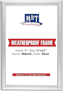 M&T Displays Weatherproof Snap Poster Frame 11x17 Inch Silver 1