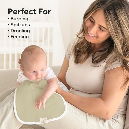 Vista 302 de Paños orgánicos para eructos para bebés niños y niñas, paquete de 5 paños de algodón súper absorbentes para bebés, trapos suaves y afelpados