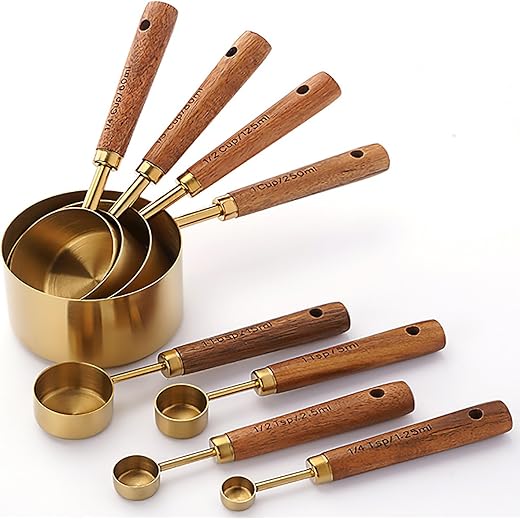 Dadamong Measuring Cups and Spoons Set of 8 Stainless Steel