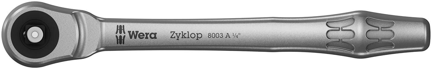 Wera 05004003001 8003 A Zyklop Full Metal Ratchet with Push-Through Square, 1/4" Drive