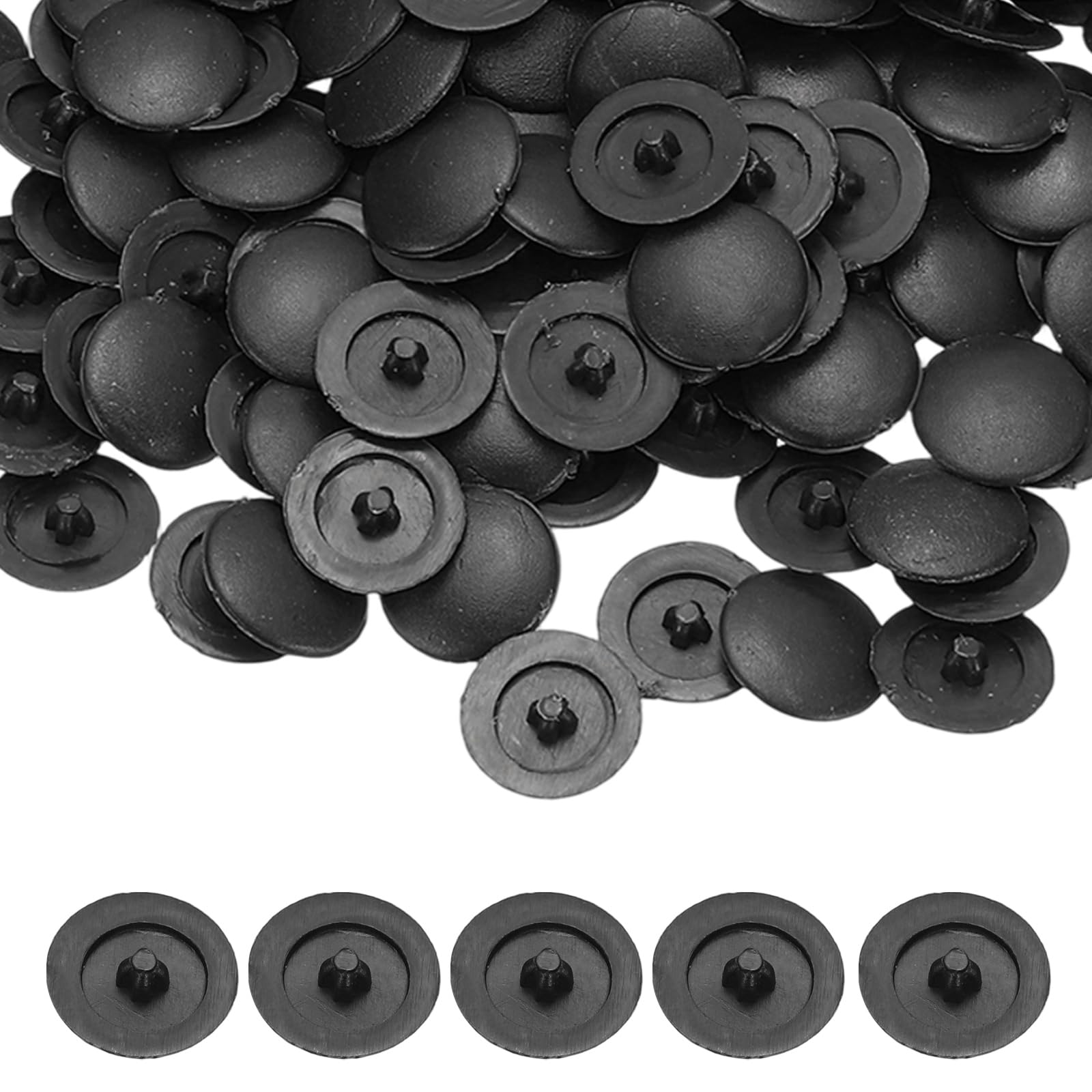 PATIKIL Screw Caps Covers, Plastic Self Tapping Hole Cap Covers Dust Proof Sticker Waterproof - Fitting for (Diameter 4 mm Flat Cross Screw - Furniture - Cabinet) 250 Pack & Black