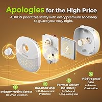 Vista 7 de AUVON - Luz nocturna recargable con sensor de movimiento, luz LED blanca cálida autoadhesiva para armario con sensor de atardecer a amanecer, brillo