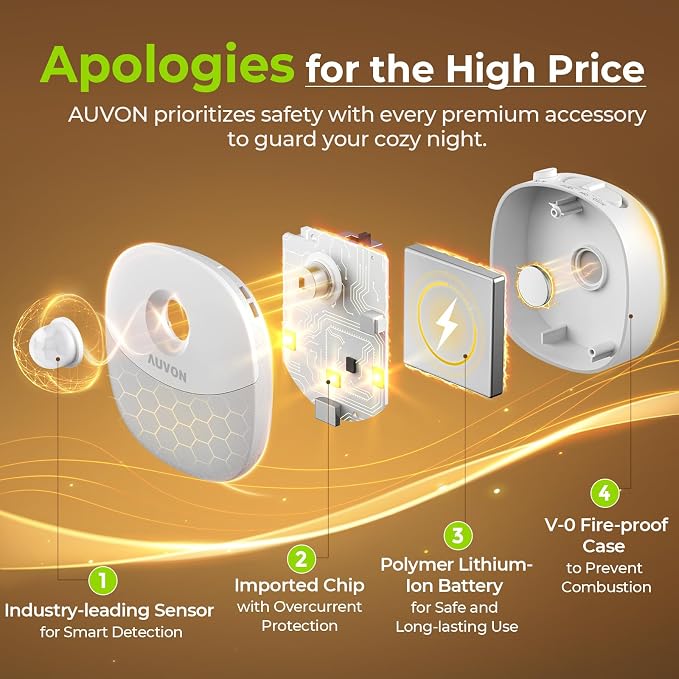 Luz nocturna recargable con sensor de movimiento AUVON, 2 unidades miniatura 7