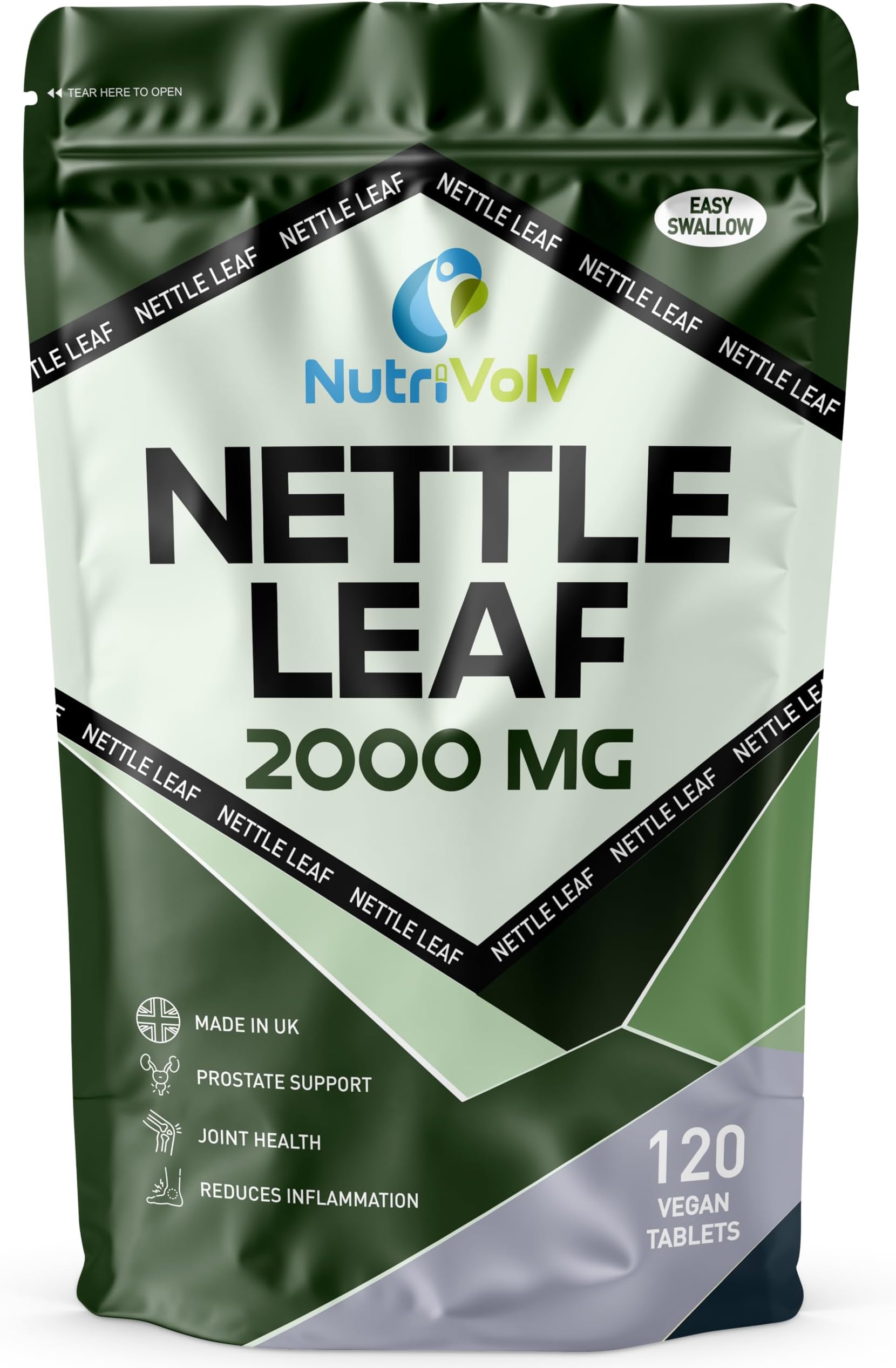 Nettle Leaf Supplement Tablets- Fight Allergy, Reduce Joint Pain, and Improve Prostate Health for Men and Women- 2000 mg Pack of 120 Pills.