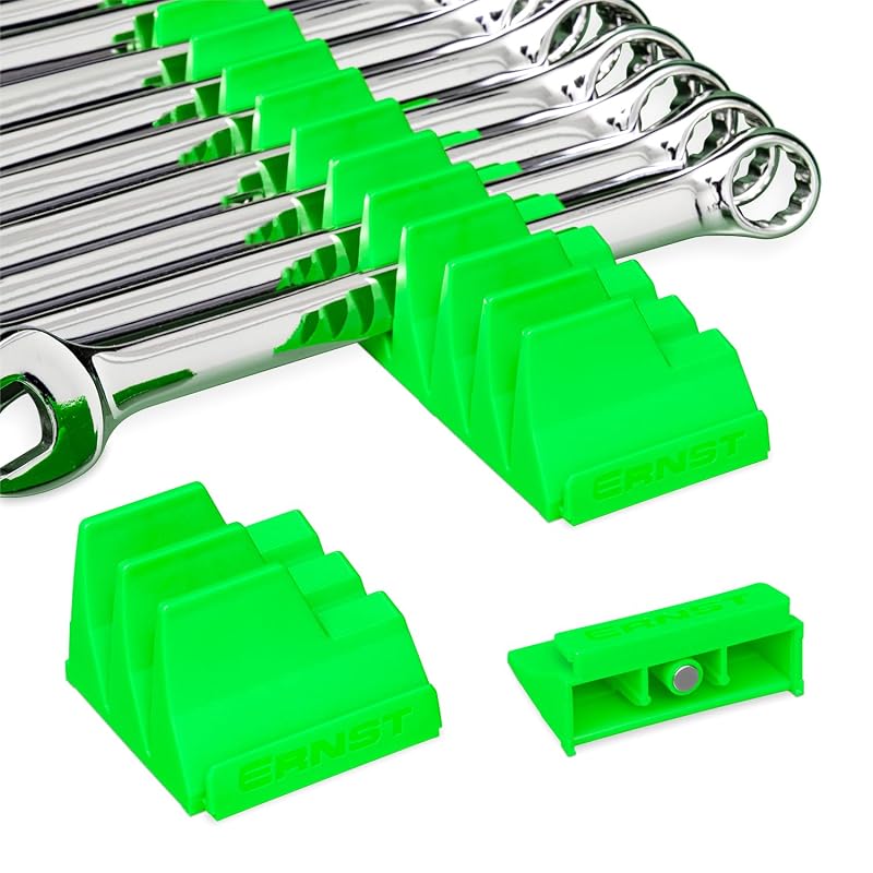 Organizador modular magnético para chaves Ernst Manufacturing Wrench Pro, verde, para chaves de 6 a 38 mm, conjunto com 20 ferramentas