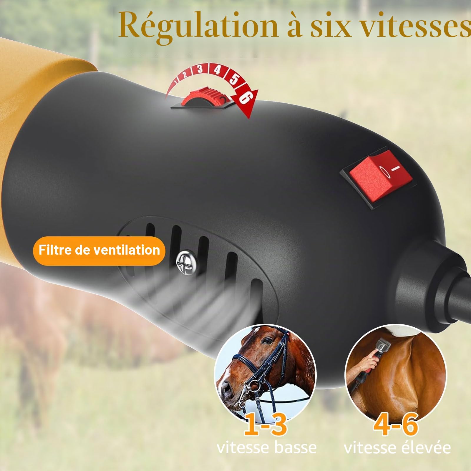Tondeuse électrique pour chevaux 690 W | Tondeuse professionnelle pour moutons, alpagas, chèvres, animaux domestiques et animaux d'élevage