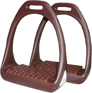 Reitsport Amesbichler Compositi Reflex - Estribo de plástico con superficie flexible ancha y ancha, color marrón y marrón