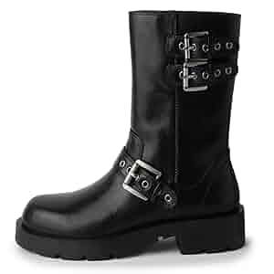 Y’s lady’s short boots black 25〜25,5cm Amazon.com | Women's Ankle Boots Square Toe Lace-up Black
