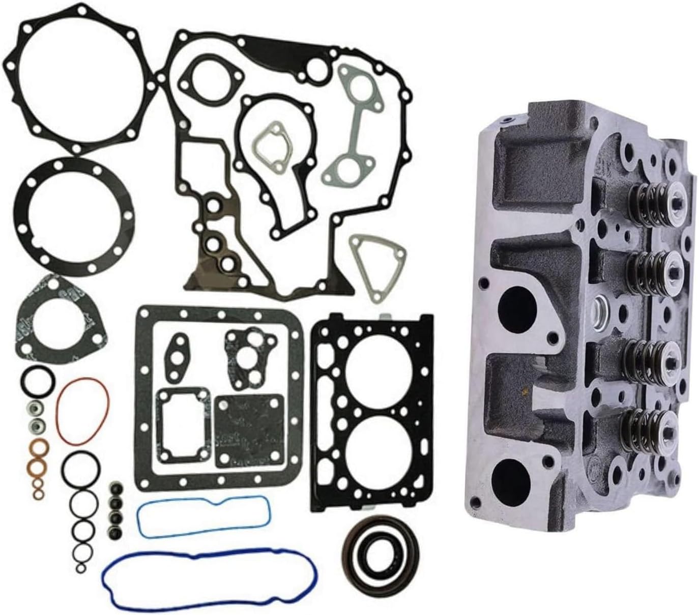 Z602 Complete Cylinder Head with Valves + Springs Compatible with Kubota Z602 Engine BX1500