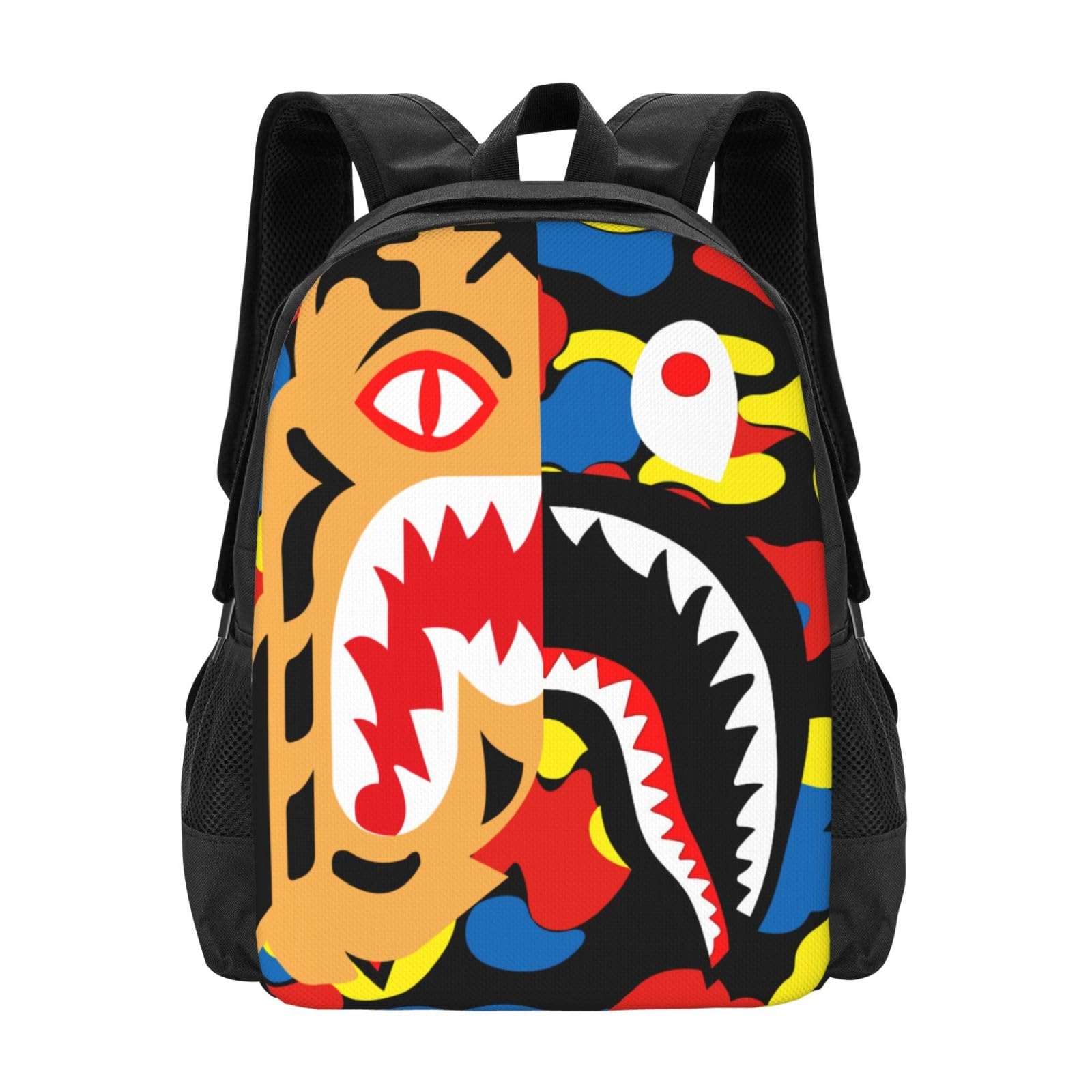 MVGKTGOQ Backpack Shark Camo Backpack Travel laptop bag Stylish and durable both for men and women 17 inch (Shark Camo Backpack 3)