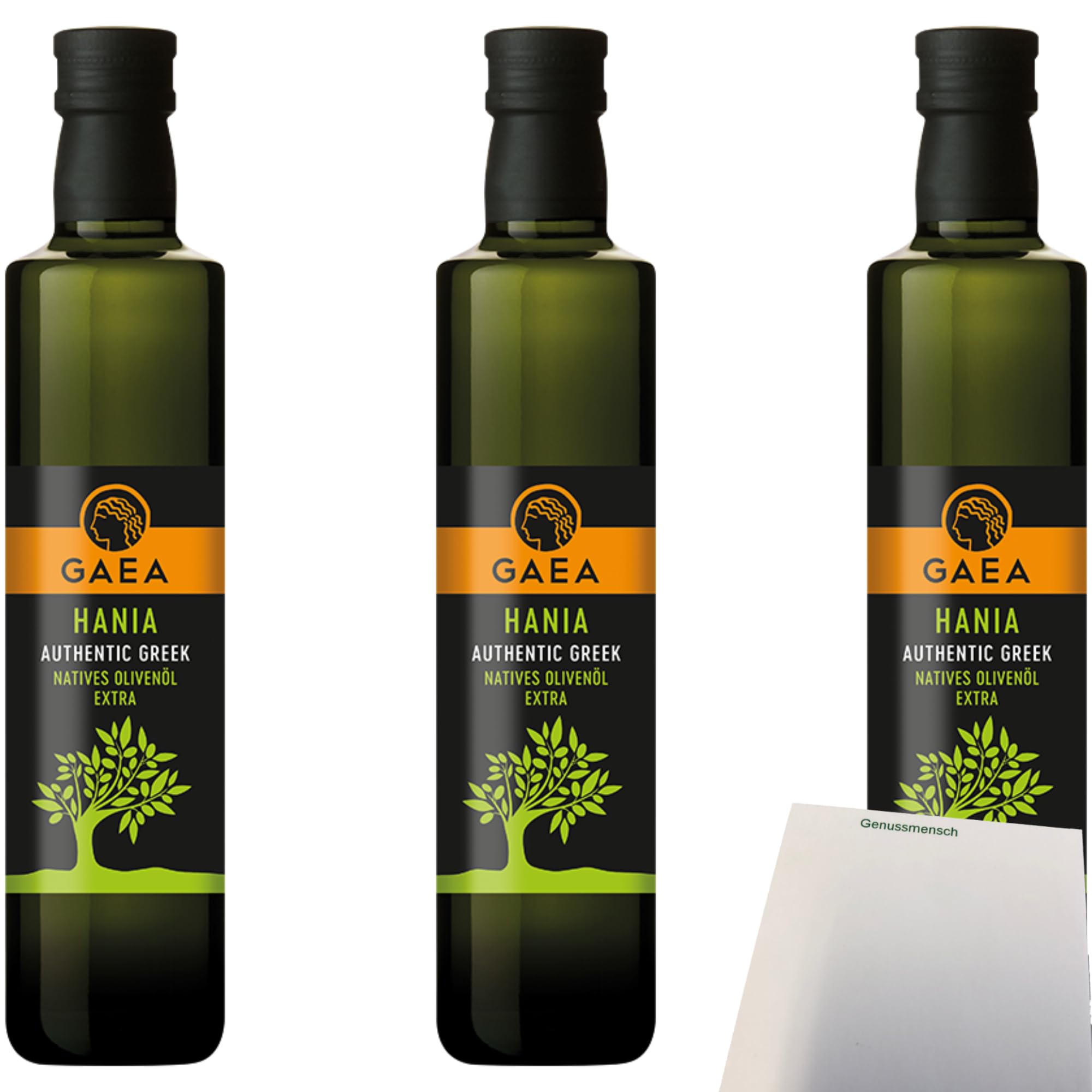 usy Bundle für Gaea Hania Natives Olivenöl extra IGP 3er Pack (3x500ml Flasche) + usy Block