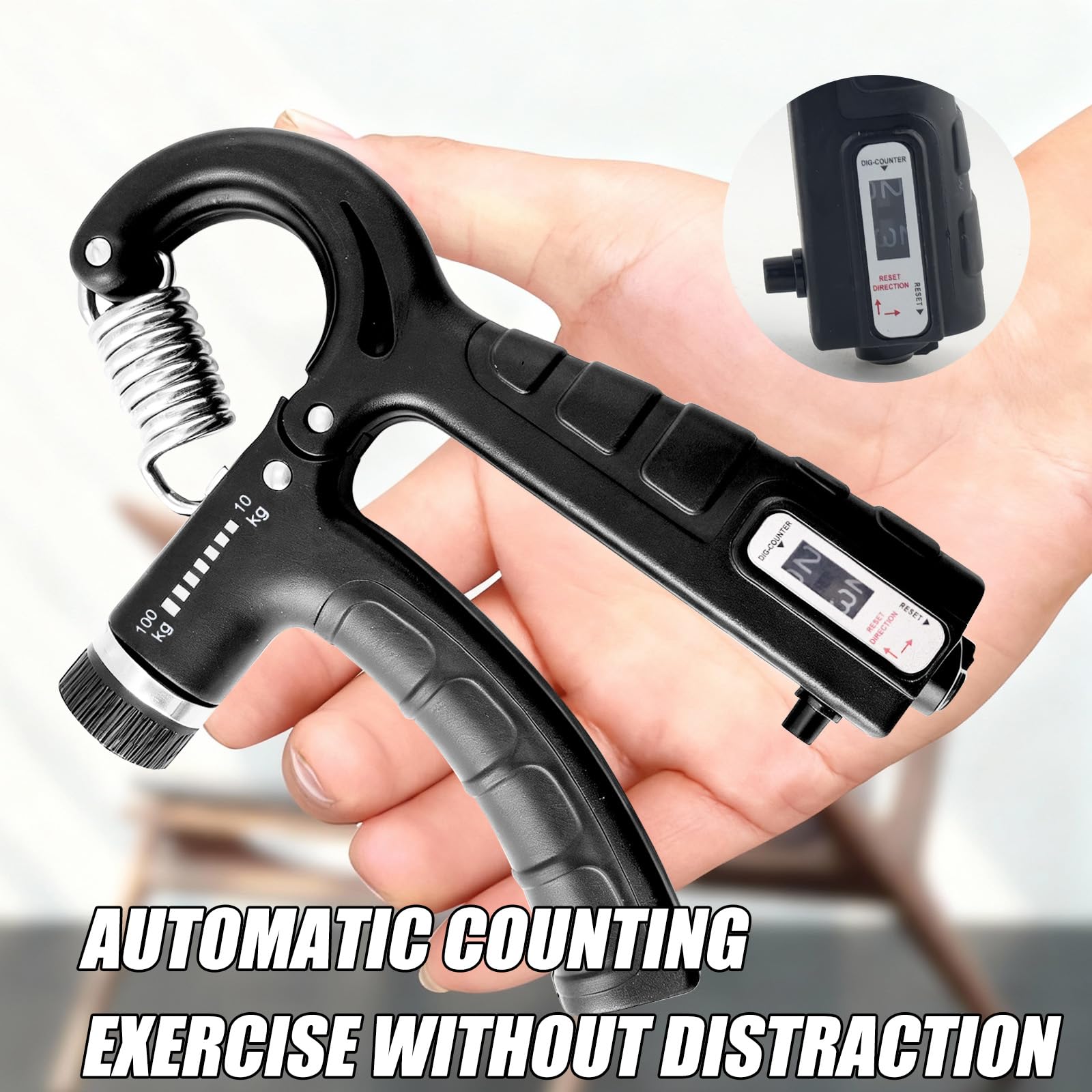2er Set Einstellbarer Handtrainer 10–100 kg – Griffkraft- & Fingertrainer + Unterarmtrainer – Universal für Fitness, Klettern, Rehabilitation & Alltagsfitness