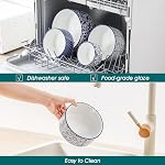 Vancasso Bols en céramique avec ensemble de lids 4, Servir des bols pour le stockage alimentaire, prép bol, bol en céramique pour cuisine, micro-ondes & Lave-vaisselle sans danger, 60+36+20+10 Oz, Series Séléne