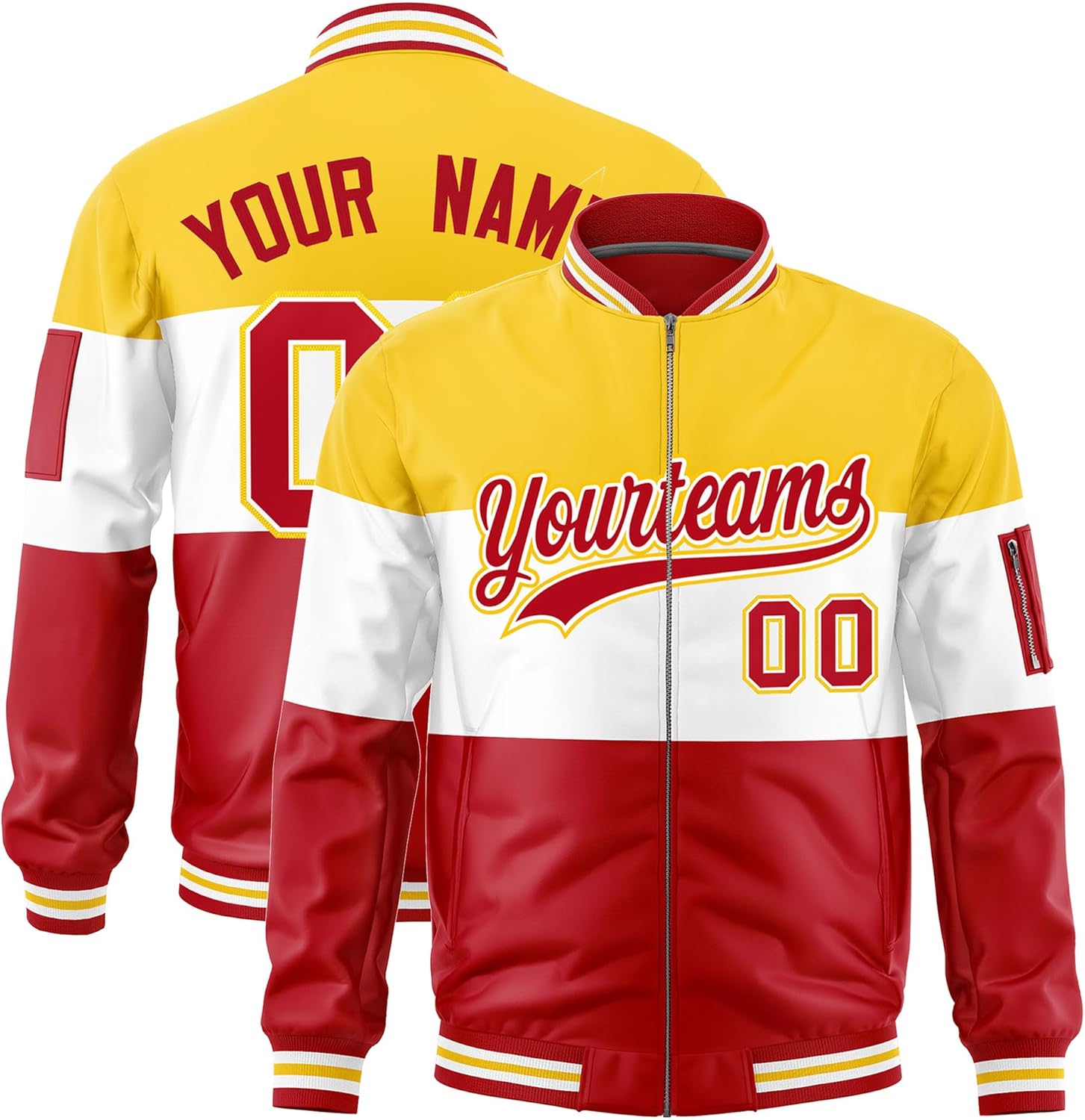 KXK Custom Fashion Full-Zip Jacket Personalized Lightweight Bomber Outdoor Coat Stitched Letters Number for Adult Youth