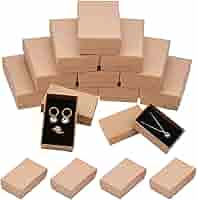 Scatoline Regalo Kraft Per Gioielli - 24 Pezzi 8x5x3cm Con Interno In Velluto Per Collane E Orecchini