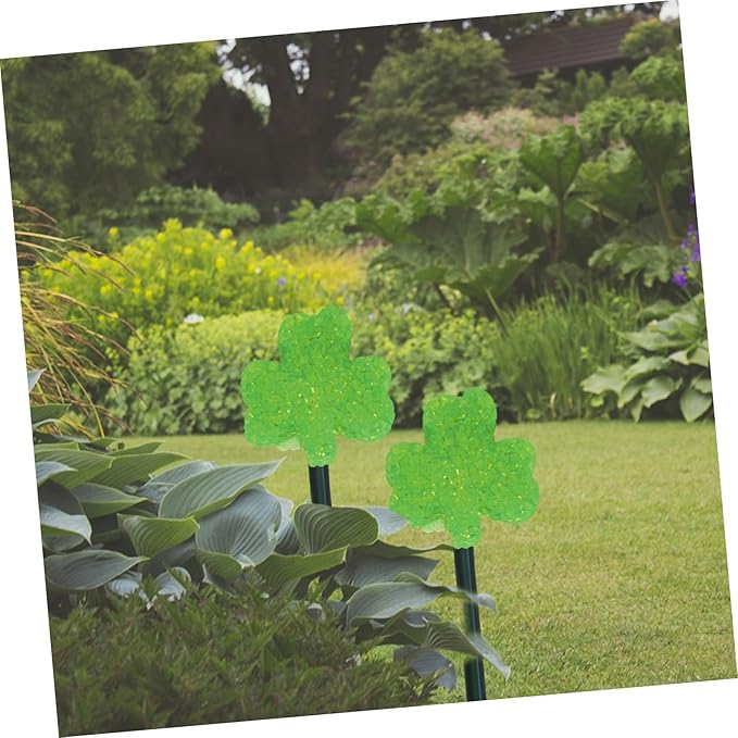 CIMAXIC 10 Sets Van Shamrock Pendants Solar Garden Light-accessoires Voor Patrick's Day-decoraties photo 2
