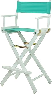 Casual Home White Frame Canvas Director Chair, 30", Teal