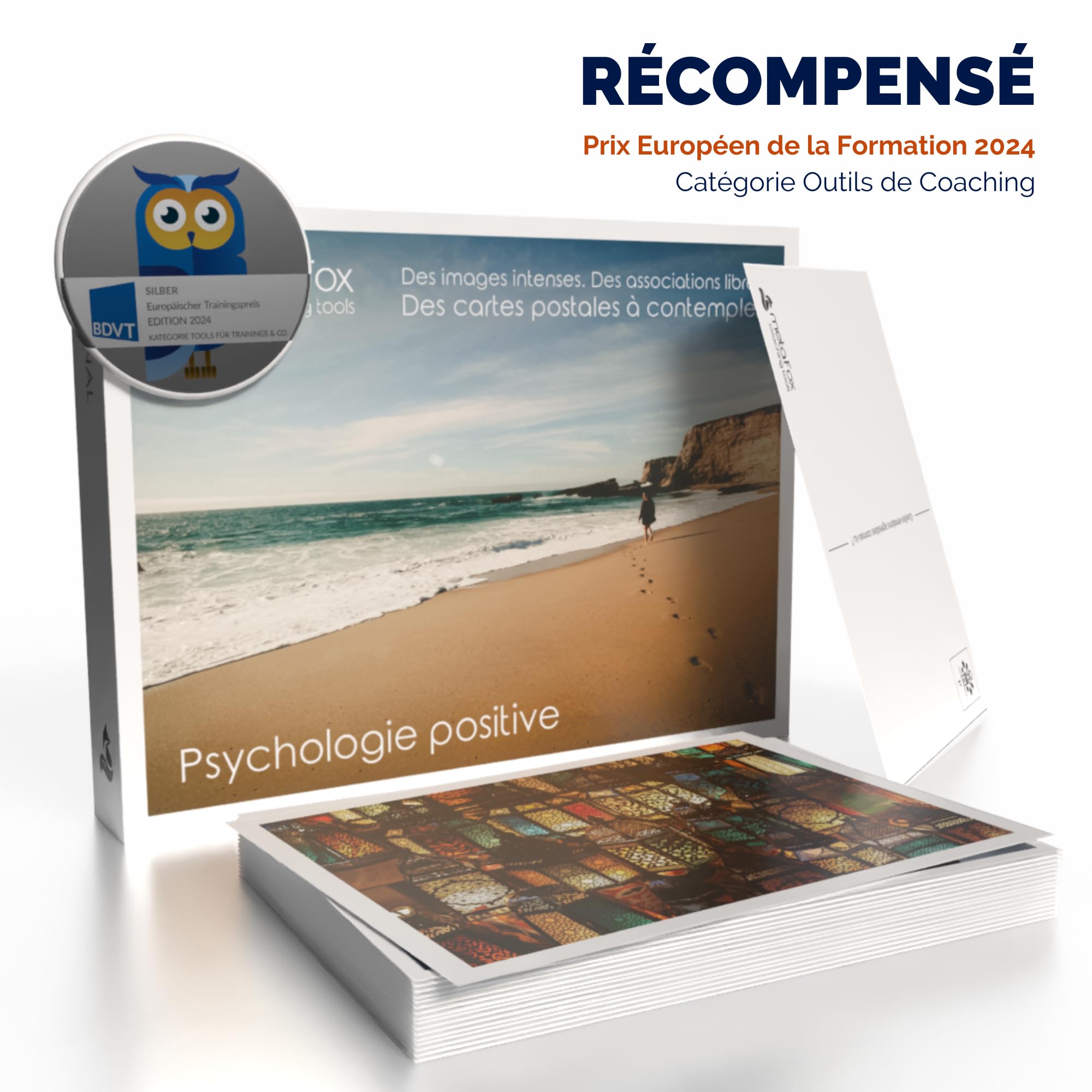 metaFox Psychologie positive | 52 Cartes d'inspiration, Cartes d'affirmations positives & Cartes postales motivantes, Cartes de photolangage pour coaching & thérapie