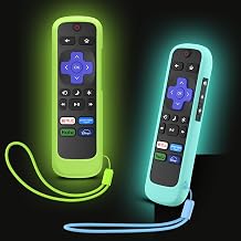 Remote Cover for Hisense TCL Roku TV, Universal Replacement Remote Case Compatible with Roku Voice Remote, Glow in The Dark Blue+Green