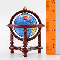 Vista 4 de Odoria Accesorios de decoración de casa de muñecas con globo mundial en miniatura, 1/12, marrón rojizo