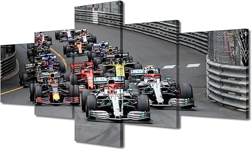 Decoración rústica para el hogar con autos de carreras, decoraciones para la casa para la sala de estar, arte de pared, pinturas, imágenes de autos