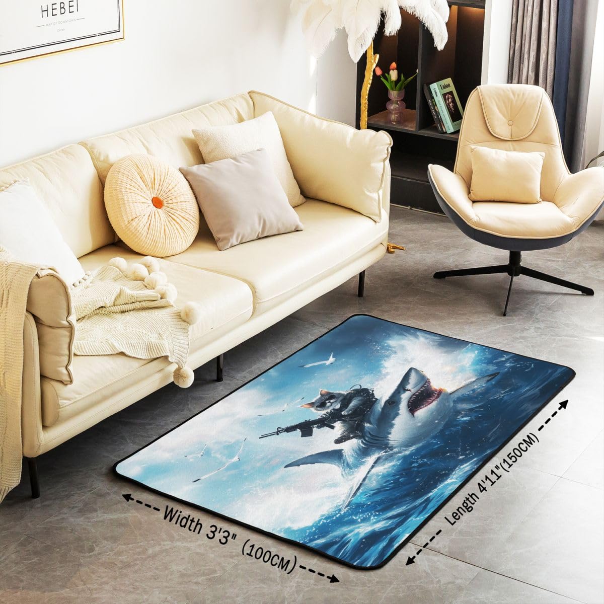 Homewish Tapis Salon 150x200cm Funny Chat