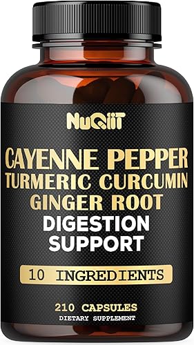 Extracto 101 Suplemento de pimienta de cayena con raíz de cúrcuma y curcumina, raíz de jengibre, corteza de canela de Ceilán y más - Sistema