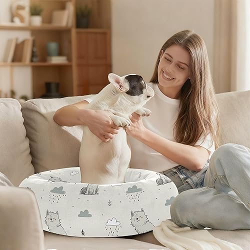 Miniatura 6 de KLL Cartoon Grey Wolf Cute Warm & Soft Pet Cat Bed fluffier Cat Pillow Bed for Small Size Pets Supplies Camas para mascotas Grandes