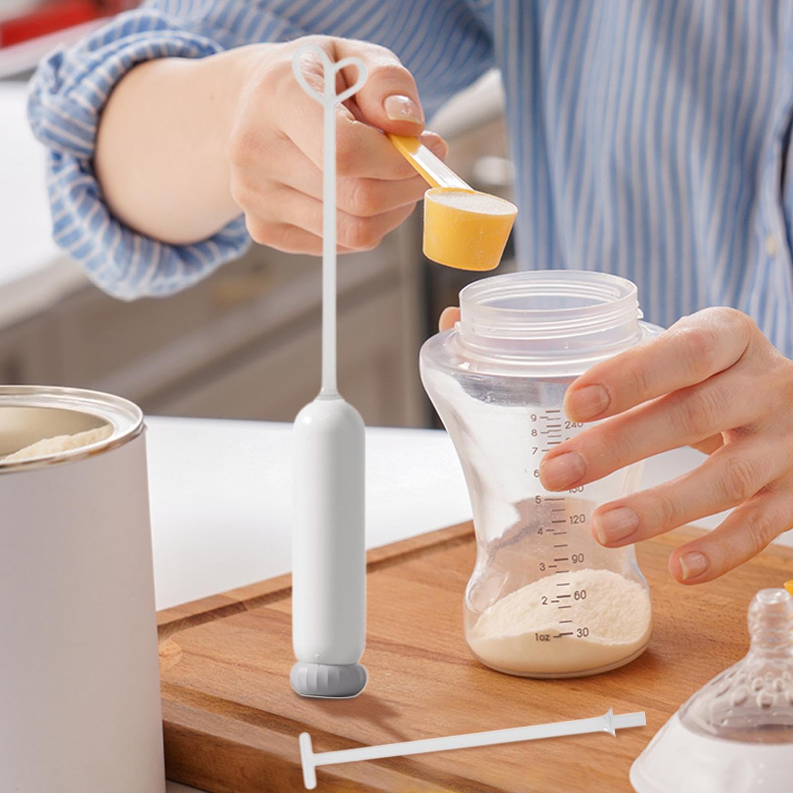 Mikser formuły, blender mleczny, urządzenie do mieszania elektrycznego, kompaktowa mała whisky z, 10,04 x 1,18 cala odpowiedni ekspres do mleka dla latte, cappuccino i karmienia niemowląt