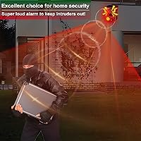Vista 8 de Alarma de Sensor de Movimiento Solar para Exteriores - Alarma de 129dB, Grabación, Sirena, Ladrido de Perro y Detonación. Con Control Remoto, Sensor
