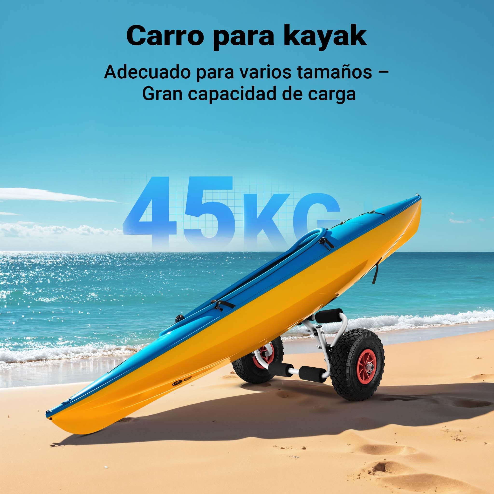 WilTec Carrito para Transporte de Kayak y Canoa, Aluminio