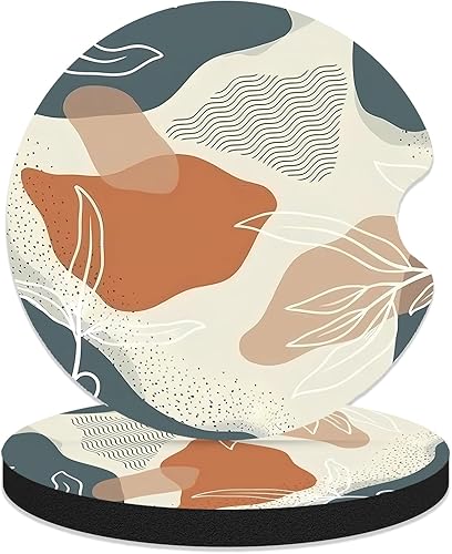Posavasos para portavasos, paquete de 2 posavasos antideslizantes universales de goma, accesorios para el interior del automóvil, diseño abstracto
