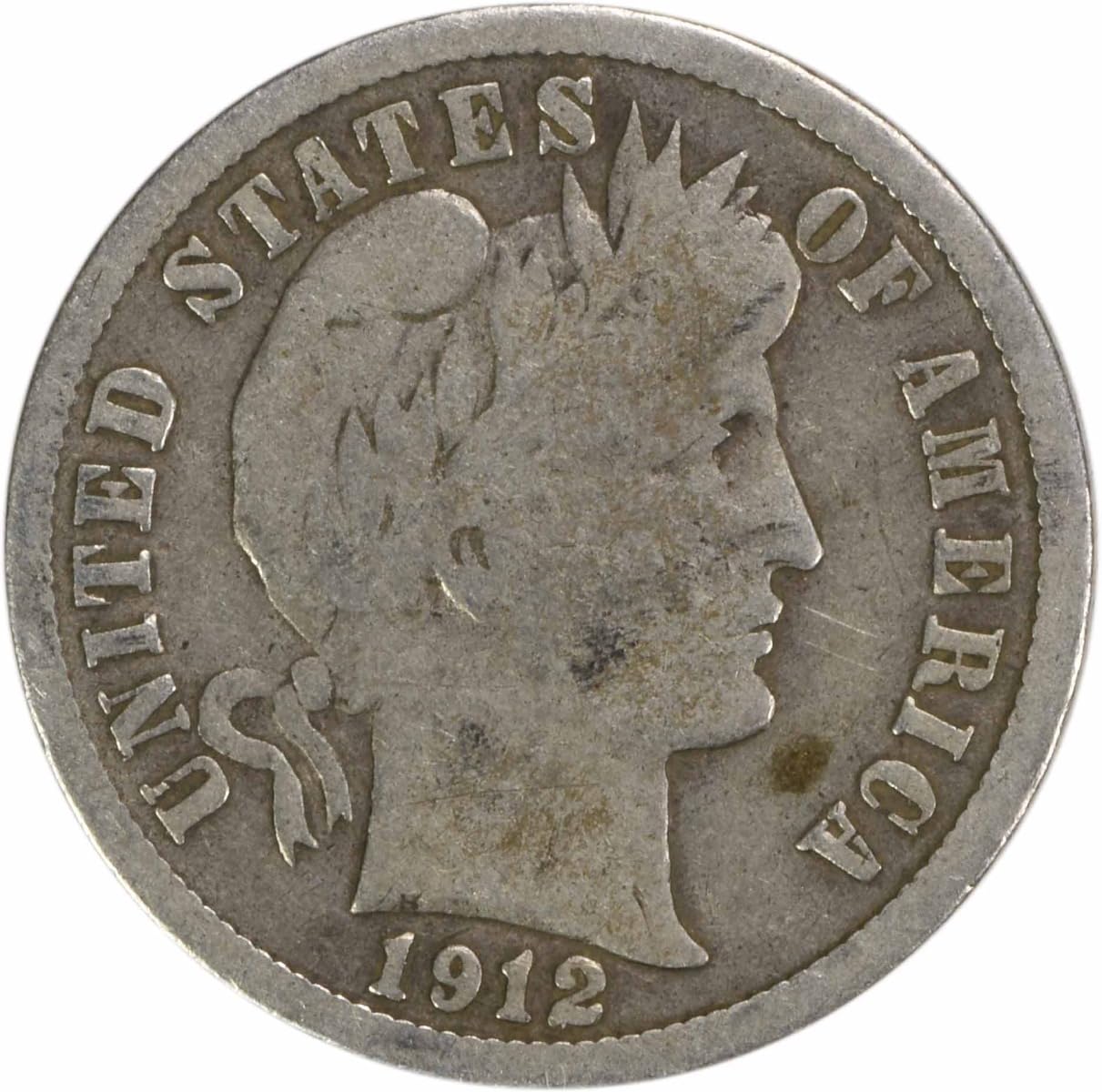 1912 S Barber Dime Uncertified VG