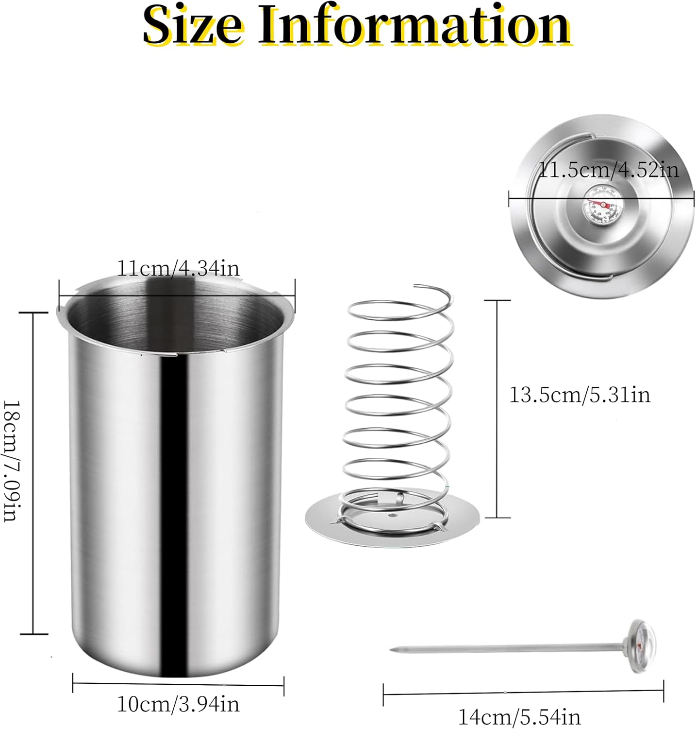 2 Pcs Ham Maker Meat Press, Kitchen Cooking Meat Press Tools for Party, Round Stainless Steel Deli Meat Press Cooker with Thermometer for Making Homemade Ham Sandwich Bacon (two-piece)