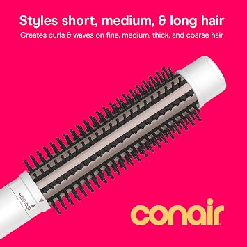 Conair 5-in-1 Double Ceramic Multi-Attachment Hair Styler | 5 Interchangeable Attachments for All Hair Types, White/Rose Gold, CB1000