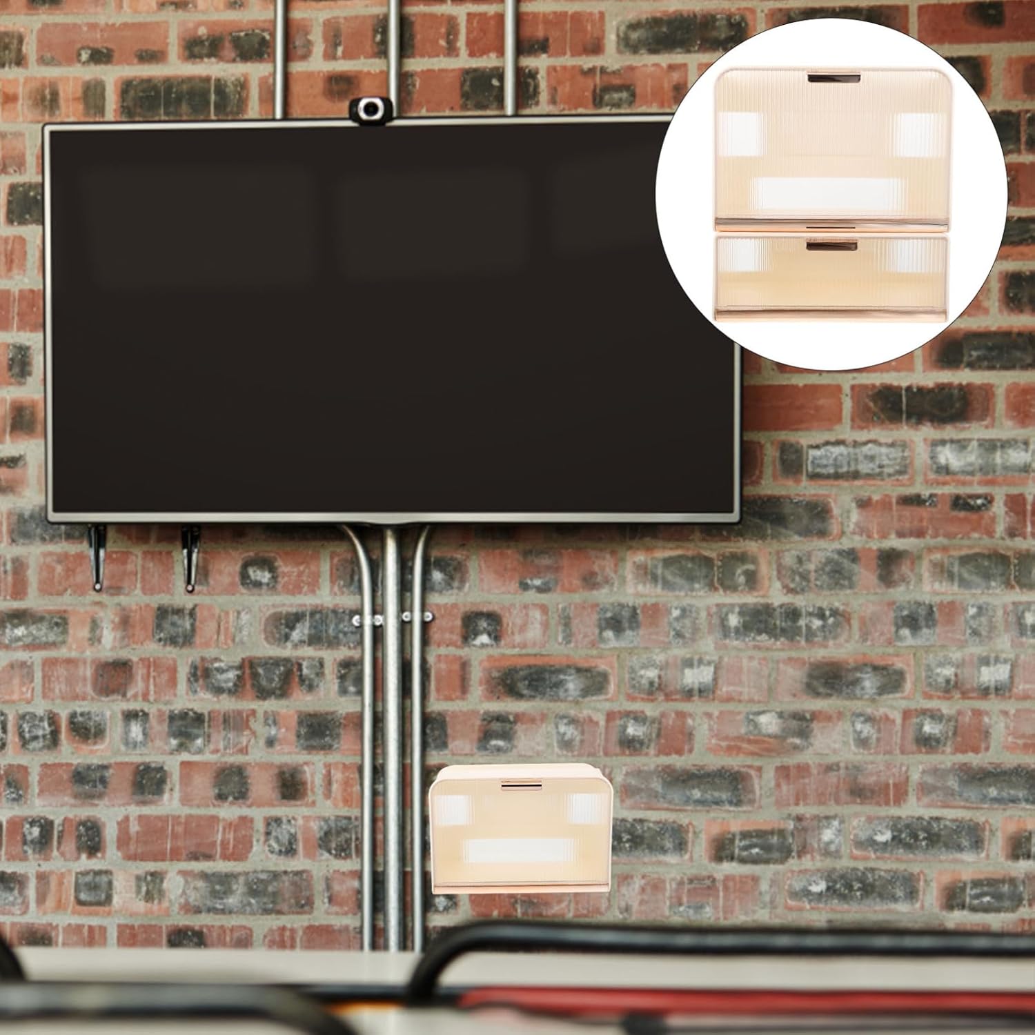 Gadpiparty 2pcs Cable Management Box Router Storage Box Wall-mounted Router Organizer Hide Cables Decorative Cover Abs Material