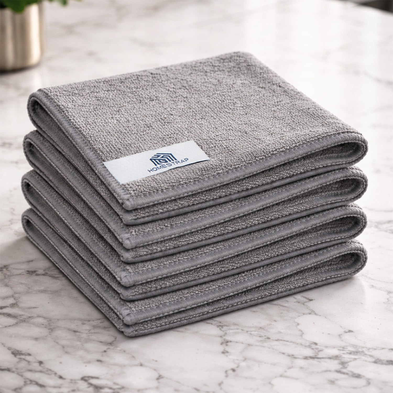 Homestrap Grey Microfiber Cloth 340 GSM (40*40 CM) Set of 4 | Highly Absorbent Multipurpose Cleaning Cloth for Kitchen, Glass, Car & Home | Scratch-Safe, Reusable Streak-Free Microfiber Wiping Cloth-image-20