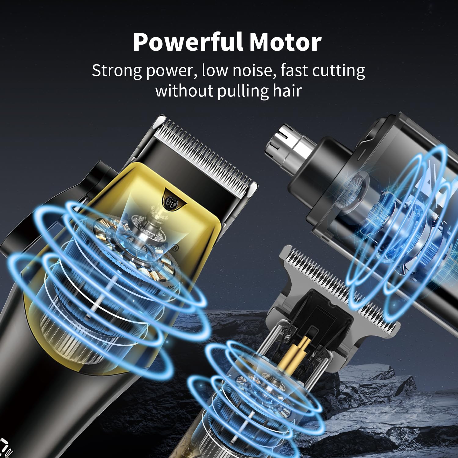 HIENA PRO Professional Hair Clippers Set & Cordless Barber Clippers for Men Rechargeable Ear - Image 3