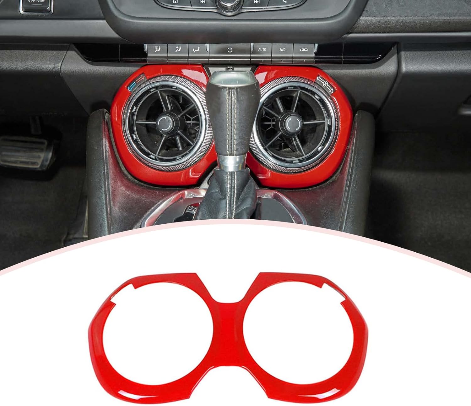 Carbon Fiber Center Console Air Outlet Vent Cover Trim Interior Accessories Compatible with 2016-2026 Chevrolet Chevy Camaro