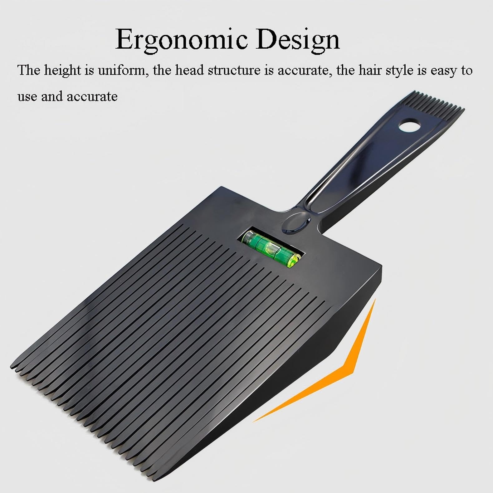 CONGGUAN Men's 2-in-1 Flat Top Guide Comb with Water Leveling for Barber Haircut & Styling - Image 4