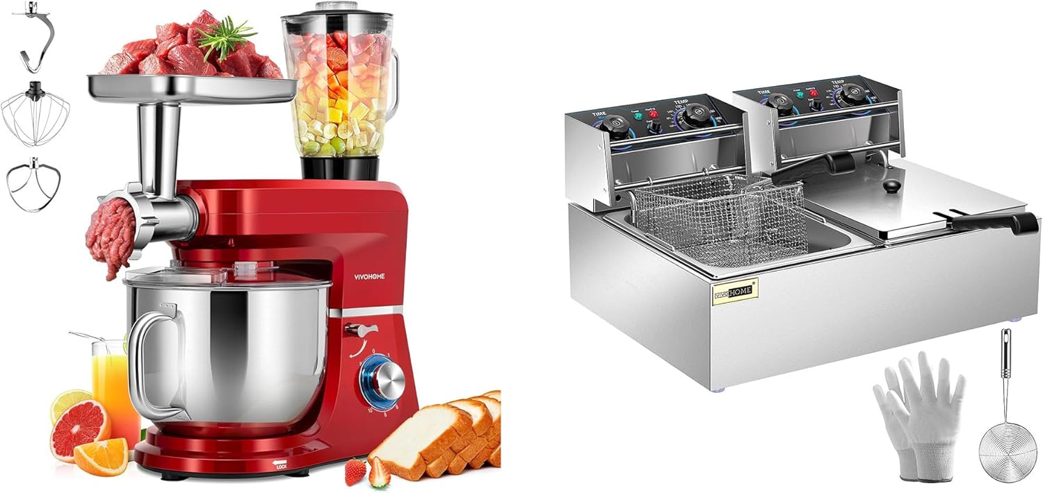 VIVOHOME 6 in 1 Multifunctional Stand Mixer with 5000W 20.7