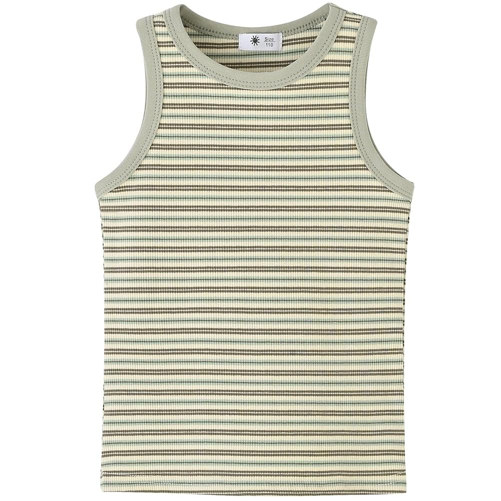 BINIDUCKLING Toddler Tank Top Girls Summer Cute Striped Sleeveless Top 24 Months-8 Years