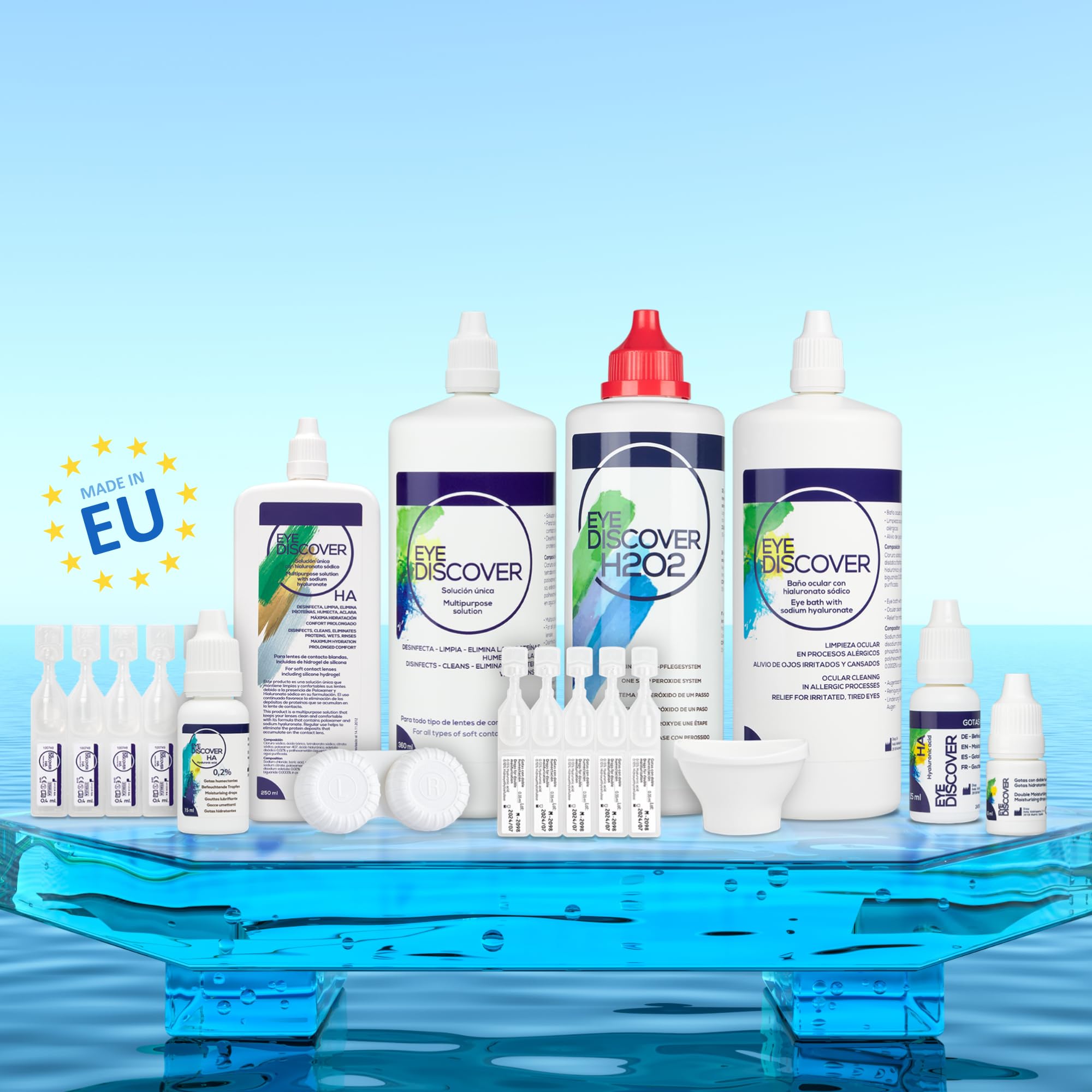 Soluzione unica per lenti a contatto morbide | 3 x 360 ml, 2 portalenti antimicrobici | Disinfetta, elimina proteine, idratazione | Comfort e manutenzione giornaliera
