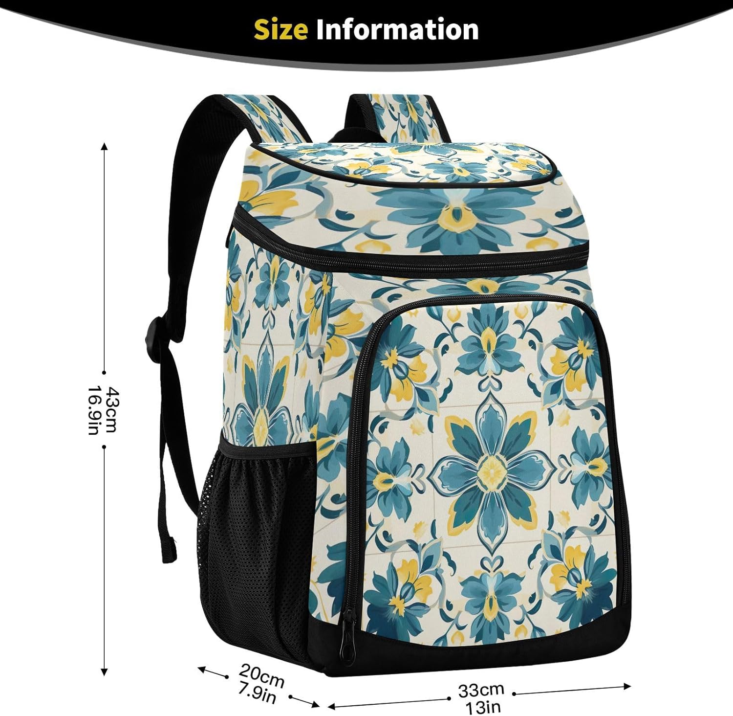 Mandala Bohemian Cooler Backpack 36 Cans Leakproof Waterproof Backpack Cooler Bag Beach Accessories Travel Camping Fishing Backpack for Women Men