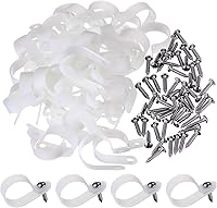 Vista 1 de Hicarer Paquete de 50 abrazaderas de cable tipo R, clips de sujeción de cable de montaje de tornillo de nailon con 50 tornillos para gestión
