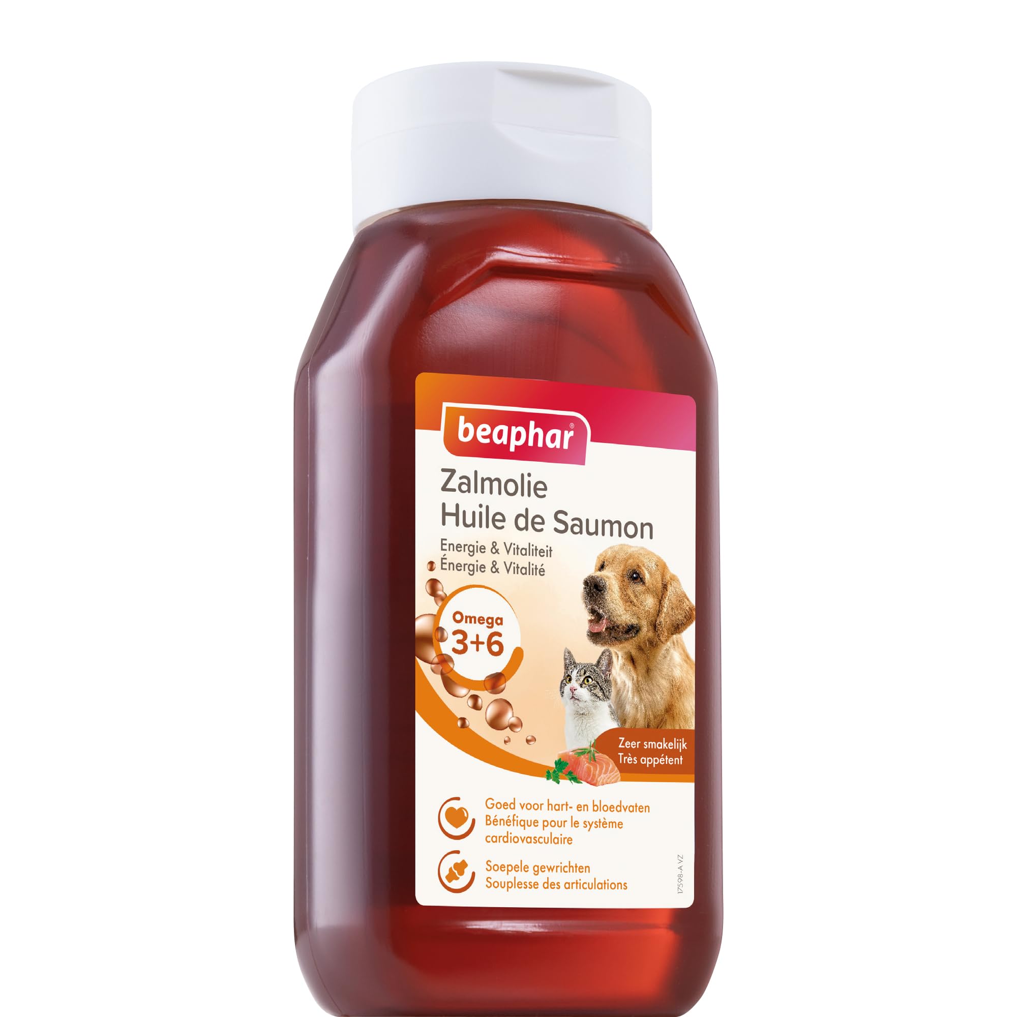 BEAPHAR – Olio di salmone per cani e gatti – Integratore alimentare – Omega 3 e 6 – Benefico sul sistema cardiovascolare, sul mantello e sulle articolazioni – Assunzione di energia – 430 ml