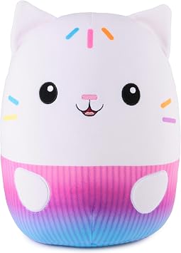 GUND Gabbys Dollhouse Official Cakey Cat Squishy Plush Toy, Cat Stuffed Animal, Squishy Toys for Ages 1 & Up, White, 12