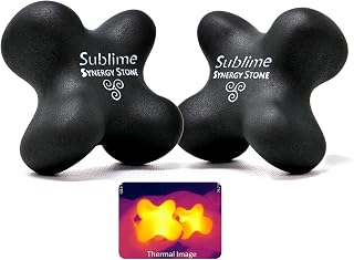 Sublime (Basalt Black)(Set of 2) Synergy Stone - Contoured Hot Stone Massage Tools - Deep Heat for Muscle Tension Relief - Relaxing and Therapeutic - Matte Surface for on Skin with Oil only