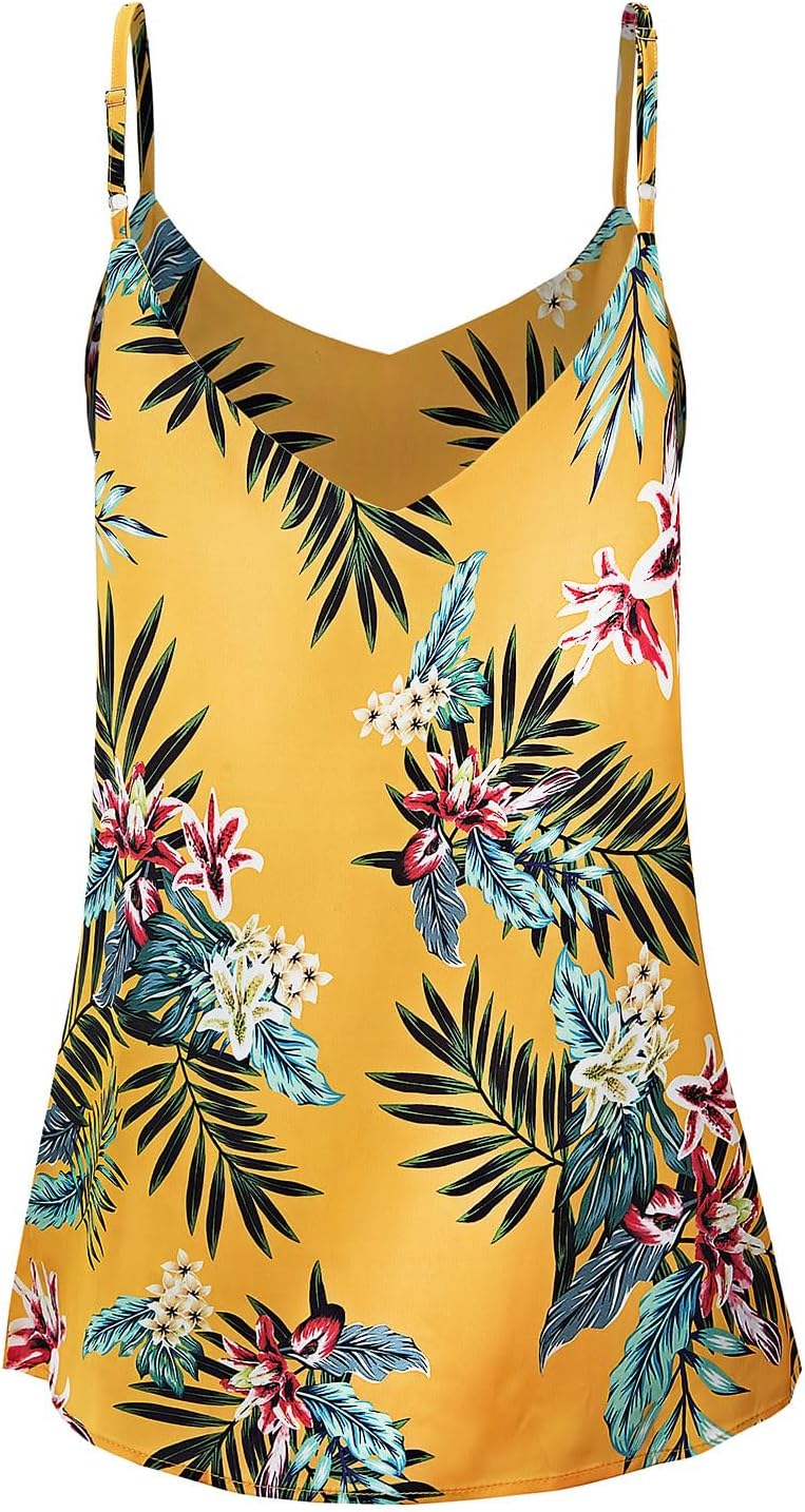 7th Element Womens Silk Satin Camisole Tank Tops V Neck Casual Cami Sleeveless Blouses Summer Basic Tank Shirt - Image 4